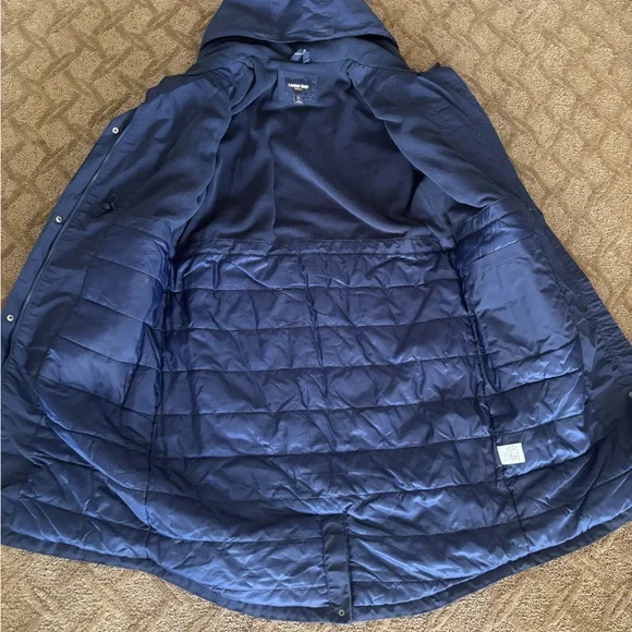 Lands’ End Squall Hooded Long Parka Winter Lined Warm Coat Parka Navy Blue - Picture 8 of 15